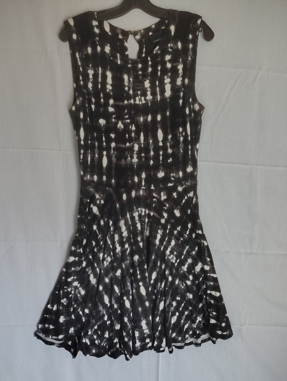 Cynthia Rowley Black & White Tie-Dye Fit-and-Flare Dress